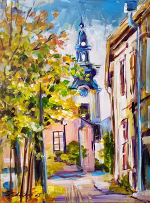 Banská Štiavnica - ulička s vežou