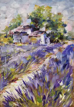 Levanduľová krajinka